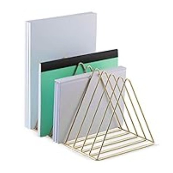 Magazine Rack, Organizer, File Holder, Gold Color, 9 Compartments, Wire Steel - Picture 2 of 7